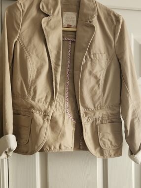 Old Navy Beige Cotton Blazer Jacket